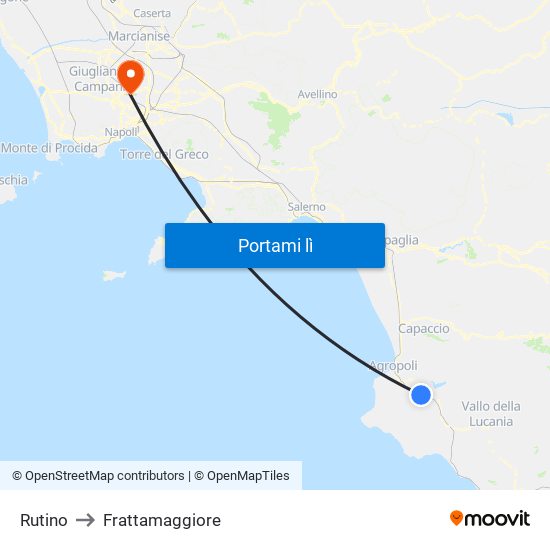Rutino to Frattamaggiore map
