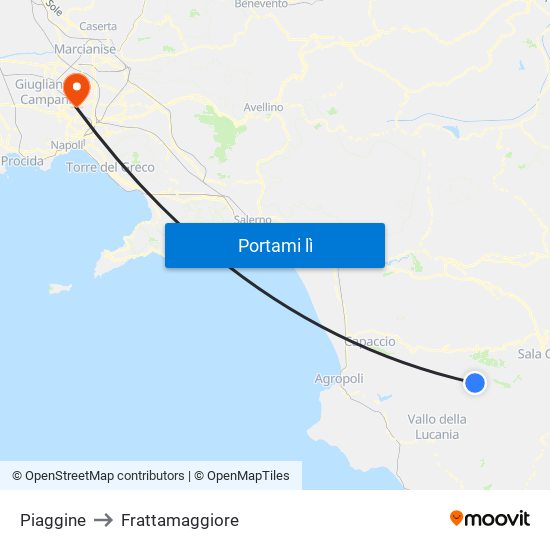 Piaggine to Frattamaggiore map