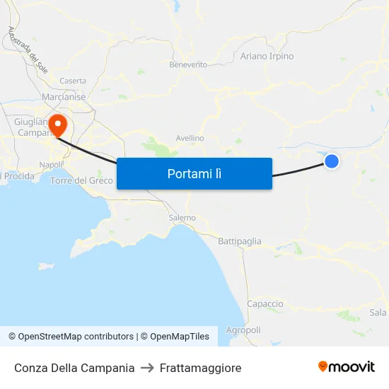 Conza Della Campania to Frattamaggiore map