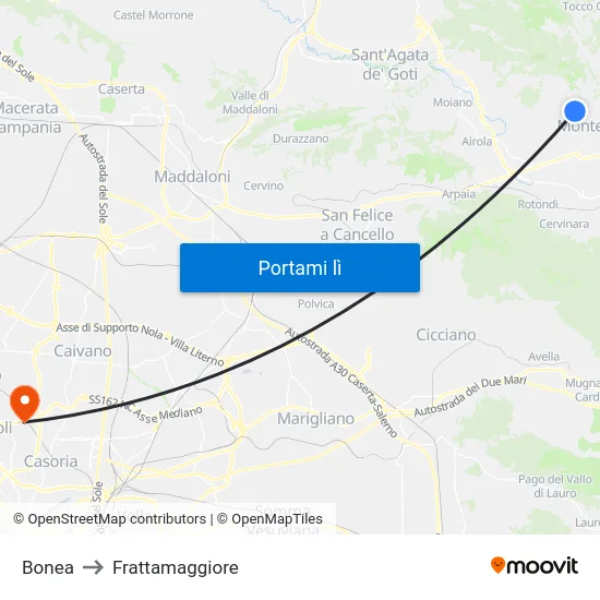 Bonea to Frattamaggiore map
