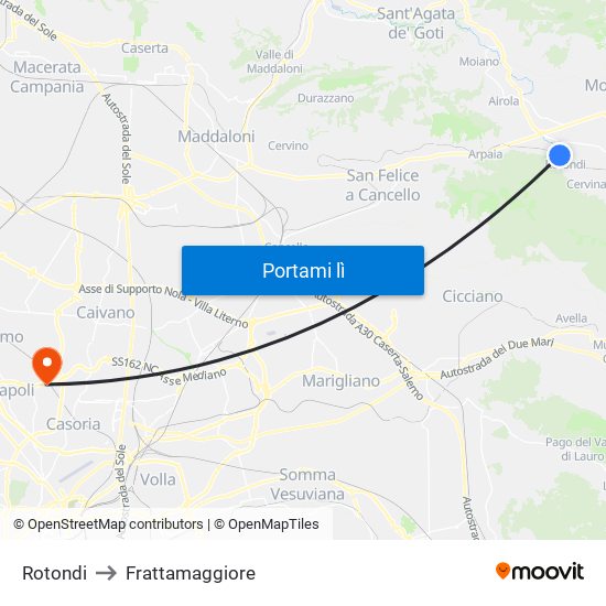Rotondi to Frattamaggiore map