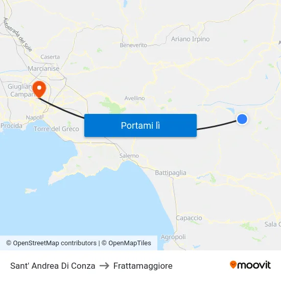 Sant' Andrea Di Conza to Frattamaggiore map