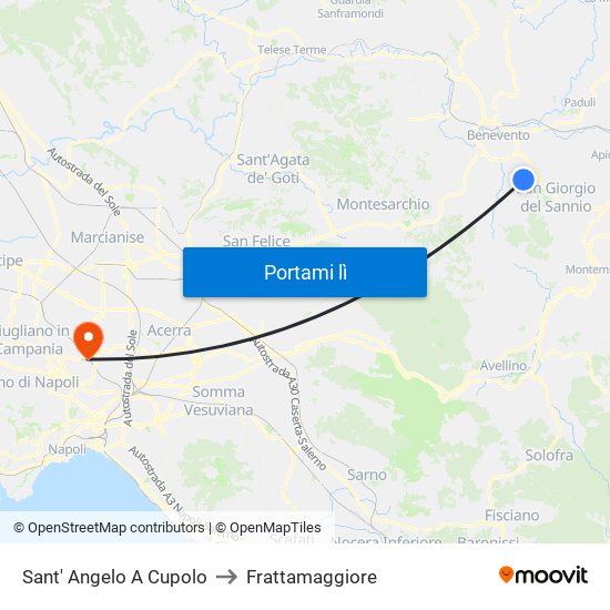 Sant' Angelo A Cupolo to Frattamaggiore map