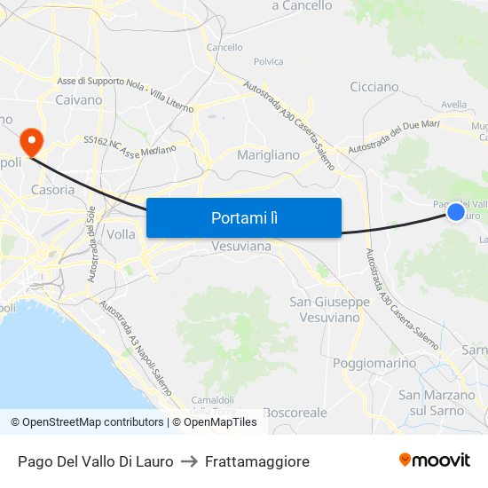 Pago Del Vallo Di Lauro to Frattamaggiore map