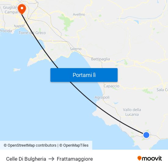 Celle Di Bulgheria to Frattamaggiore map