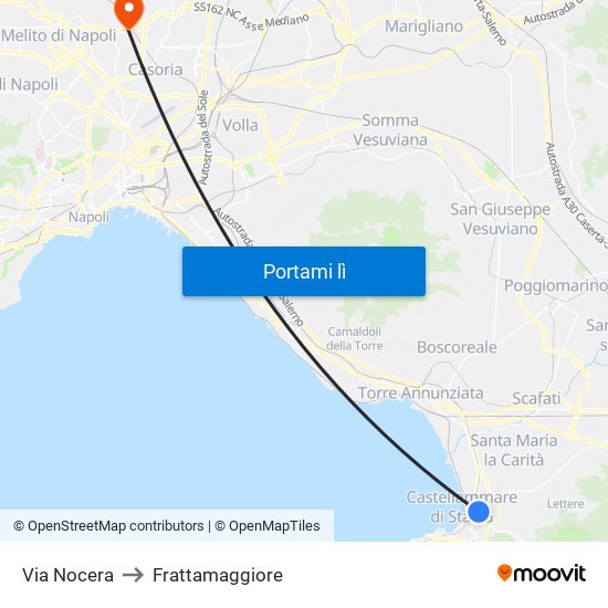 Via Nocera to Frattamaggiore map