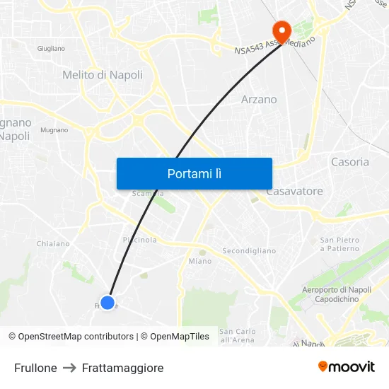 Frullone to Frattamaggiore map
