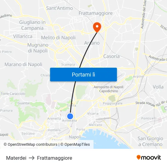 Materdei to Frattamaggiore map