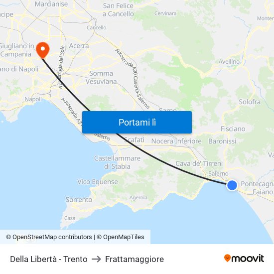 Della Libertà - Trento to Frattamaggiore map