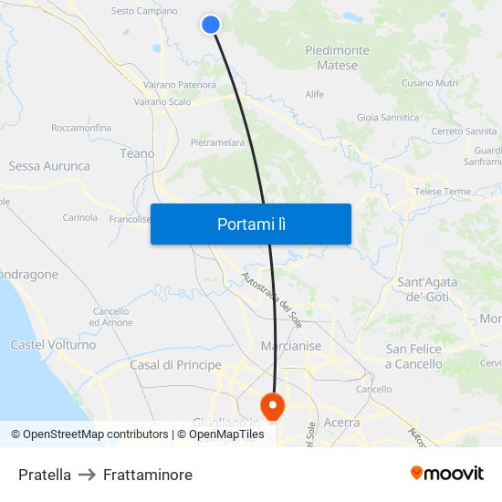 Pratella to Frattaminore map