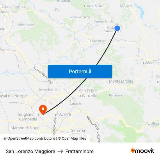 San Lorenzo Maggiore to Frattaminore map