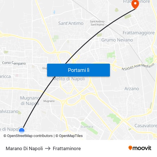 Marano Di Napoli to Frattaminore map