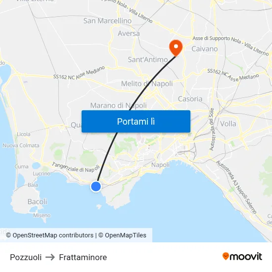 Pozzuoli to Frattaminore map