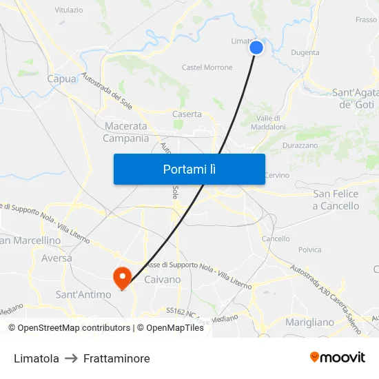 Limatola to Frattaminore map