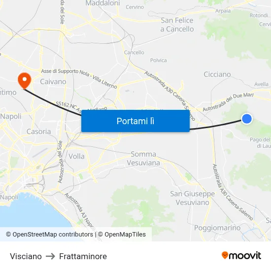 Visciano to Frattaminore map