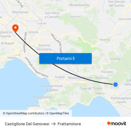 Castiglione Del Genovesi to Frattaminore map