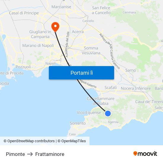 Pimonte to Frattaminore map