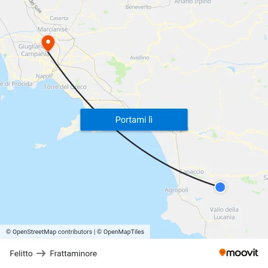 Felitto to Frattaminore map