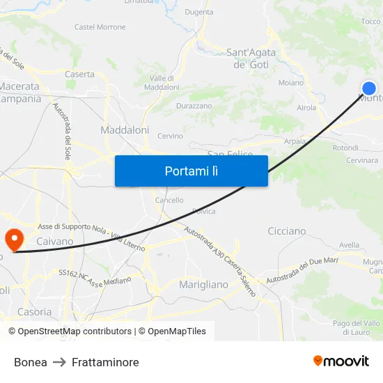 Bonea to Frattaminore map