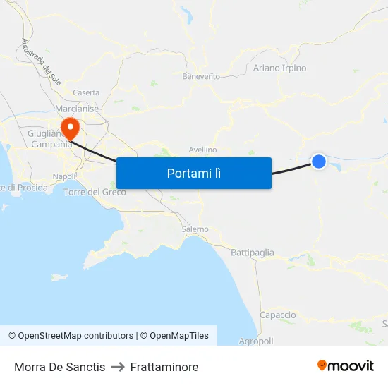 Morra De Sanctis to Frattaminore map