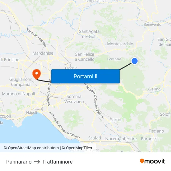Pannarano to Frattaminore map