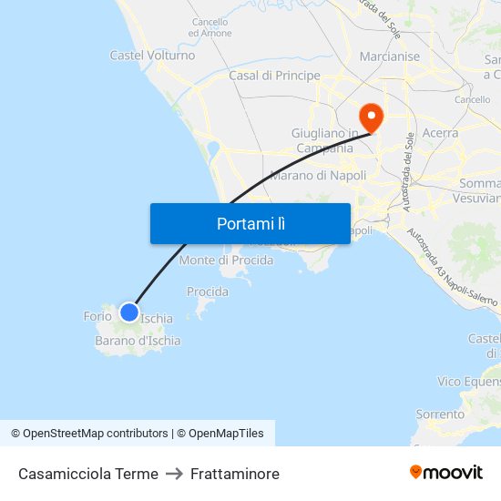 Casamicciola Terme to Frattaminore map