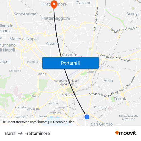 Barra to Frattaminore map