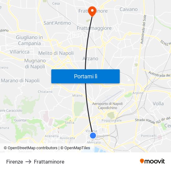 Firenze to Frattaminore map