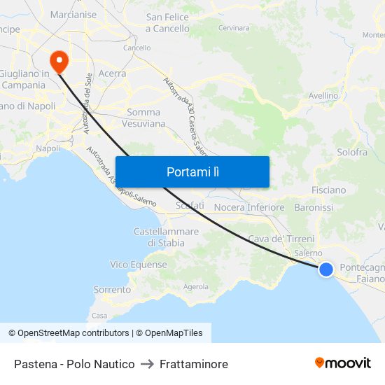 Pastena  - Polo Nautico to Frattaminore map