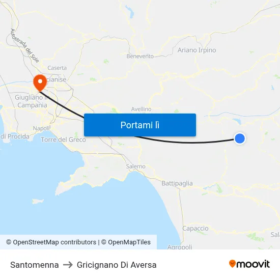 Santomenna to Gricignano Di Aversa map