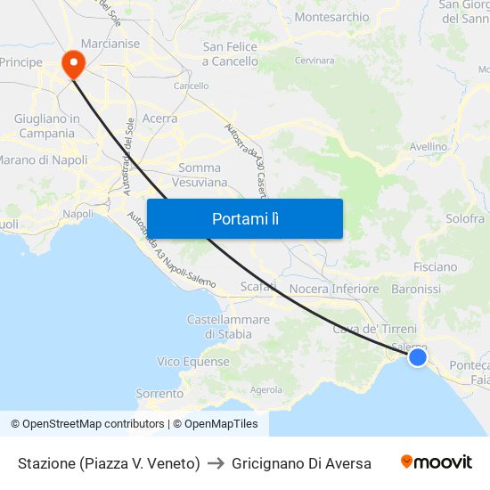 Stazione (Piazza V. Veneto) to Gricignano Di Aversa map