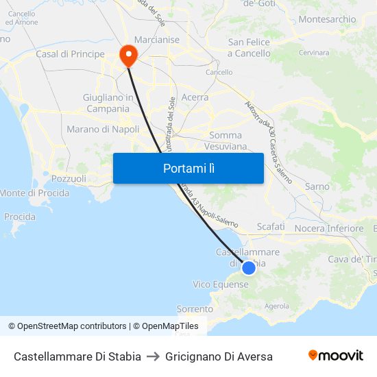 Castellammare Di Stabia to Gricignano Di Aversa map