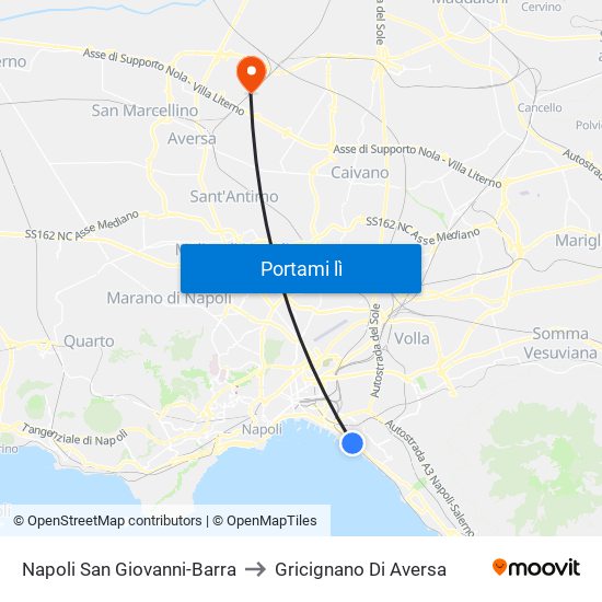 Napoli San Giovanni-Barra to Gricignano Di Aversa map