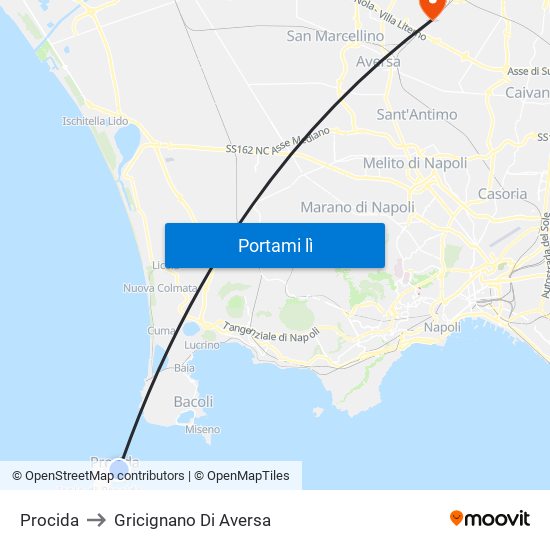 Procida to Gricignano Di Aversa map