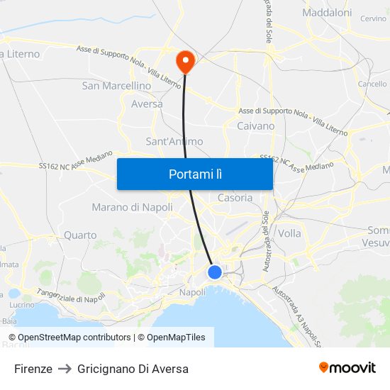 Firenze to Gricignano Di Aversa map