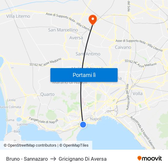 Bruno - Sannazaro to Gricignano Di Aversa map