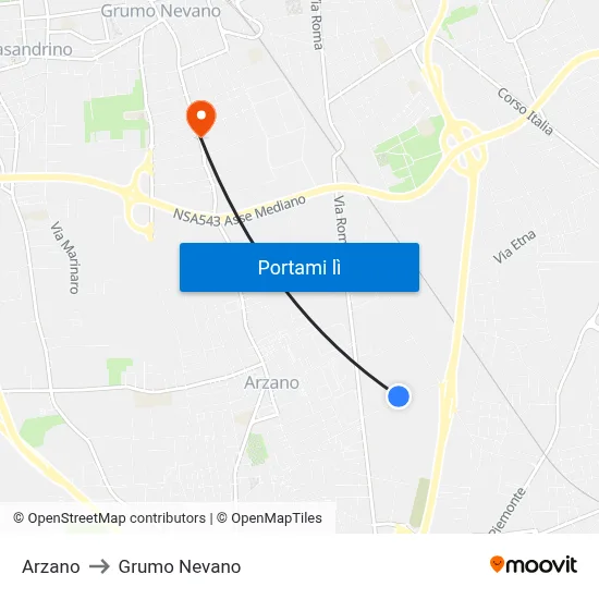 Arzano to Grumo Nevano map