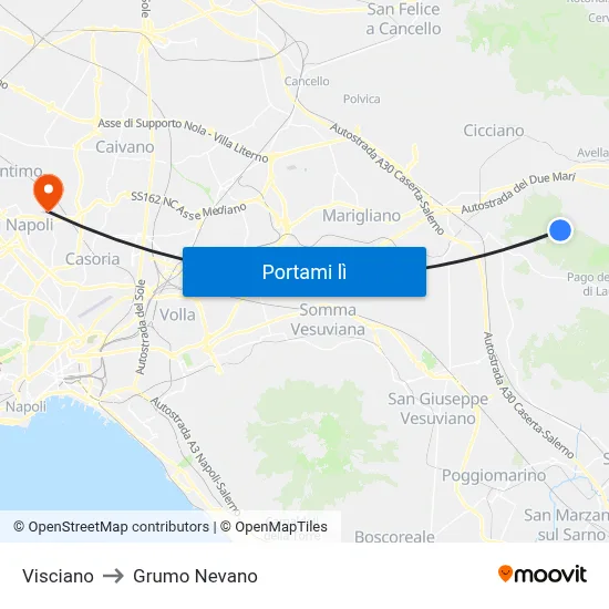 Visciano to Grumo Nevano map