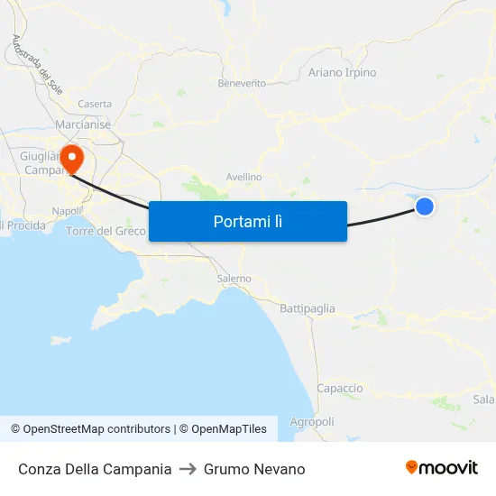 Conza Della Campania to Grumo Nevano map