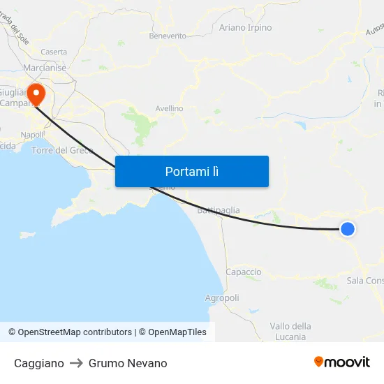 Caggiano to Grumo Nevano map