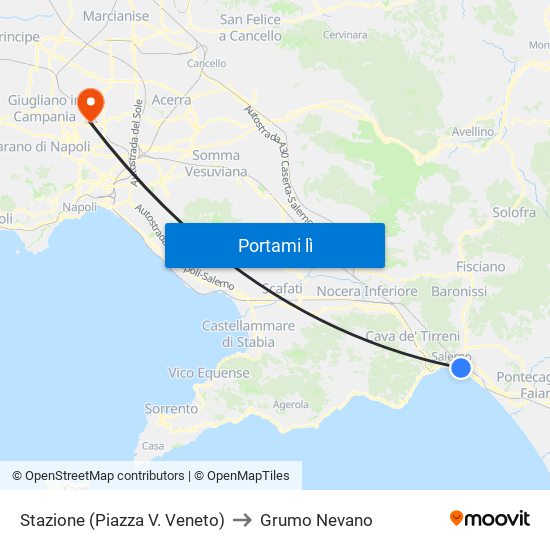 Stazione (Piazza V. Veneto) to Grumo Nevano map