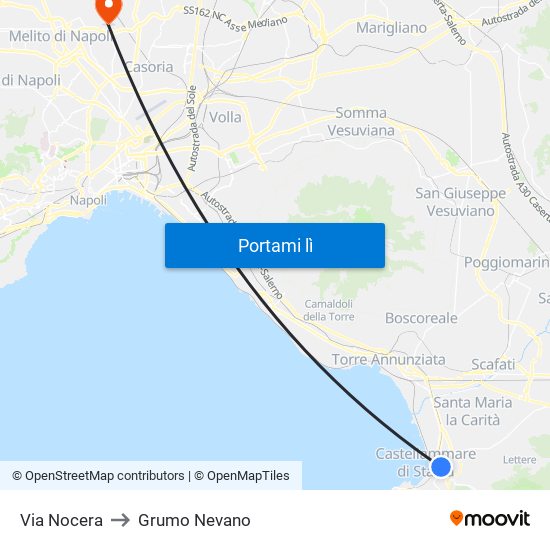 Via Nocera to Grumo Nevano map