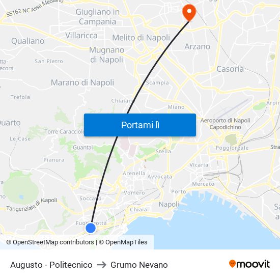 Augusto - Politecnico to Grumo Nevano map