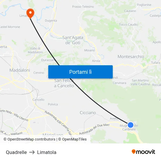 Quadrelle to Limatola map