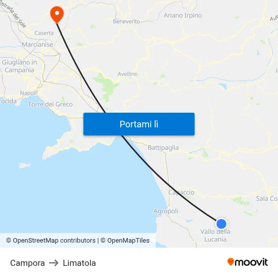 Campora to Limatola map