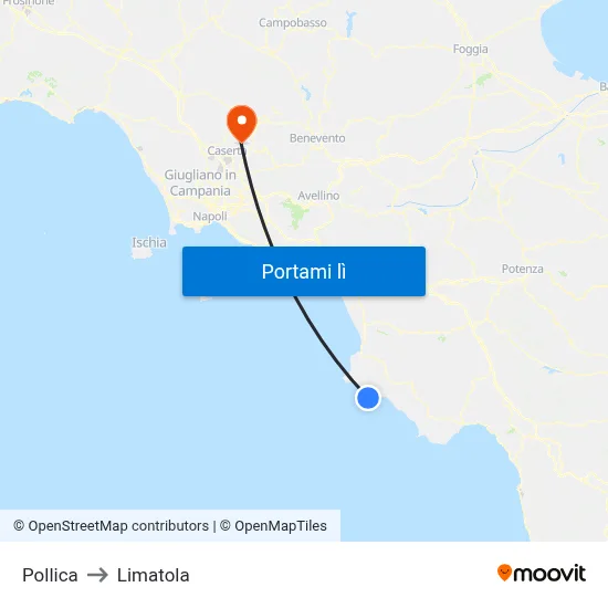 Pollica to Limatola map