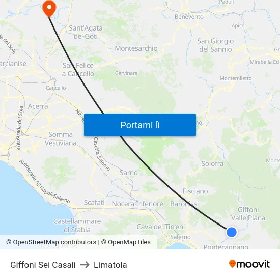 Giffoni Sei Casali to Limatola map