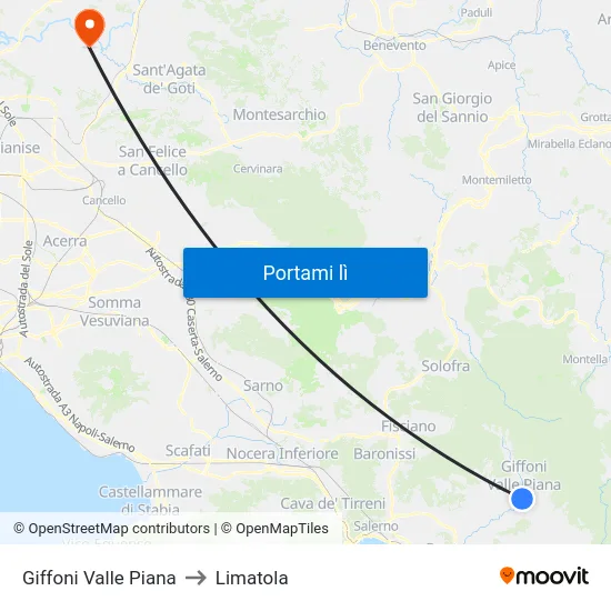 Giffoni Valle Piana to Limatola map