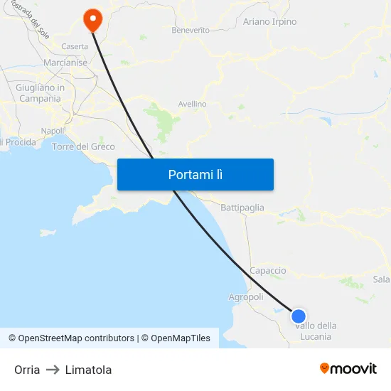 Orria to Limatola map