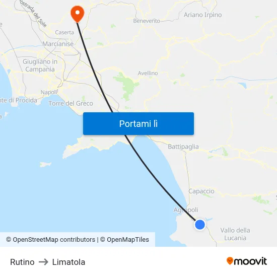 Rutino to Limatola map